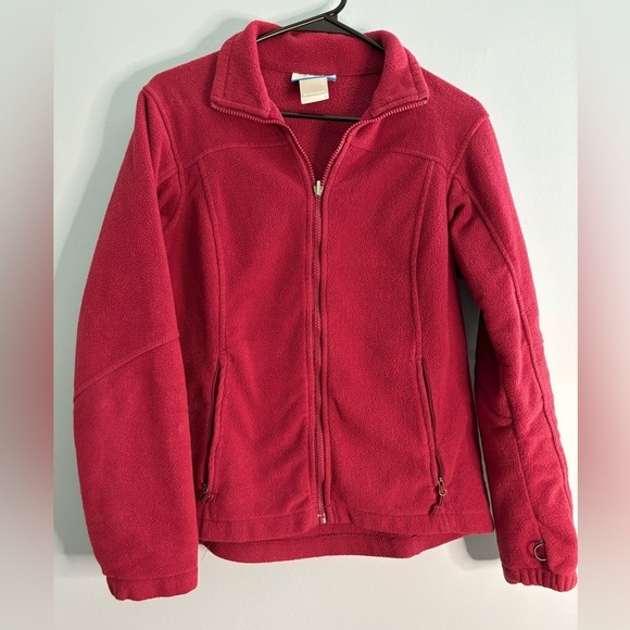 Columbia Women’s Interchange Full Zip Fleece Jacket Maroon Pockets Size Small - Picture 1 of 5